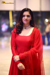 Telugu Actress Sunaina in a red salwar dress