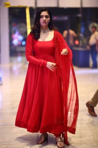 Telugu Actress Sunaina in a red salwar dress