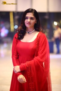 Telugu Actress Sunaina in a red salwar dress