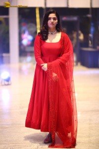 Telugu Actress Sunaina in a red salwar dress