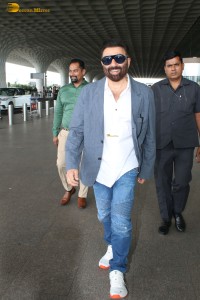 Gadar 2 Star Sunny Deol spotted at Mumbai Airport on Aug 18, 2023
