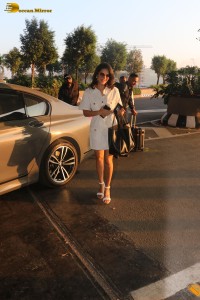 Actress Sunny Leone spotted at Mumbai Airport