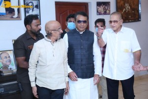 Telugu Superstar Krishna Birthday celebrations attended by his step son Naresh and fans