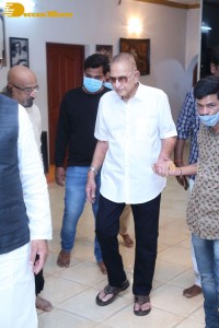 Telugu Superstar Krishna Birthday celebrations attended by his step son Naresh and fans