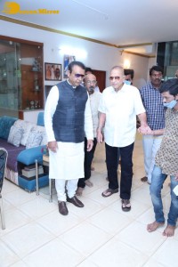 Telugu Superstar Krishna Birthday celebrations attended by his step son Naresh and fans