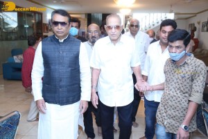 Telugu Superstar Krishna Birthday celebrations attended by his step son Naresh and fans