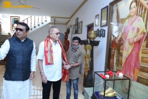 Telugu Superstar Krishna Birthday celebrations attended by his step son Naresh and fans