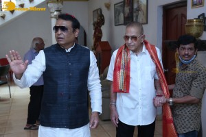 Telugu Superstar Krishna Birthday celebrations attended by his step son Naresh and fans