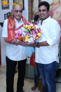Telugu Superstar Krishna Birthday celebrations attended by his step son Naresh and fans