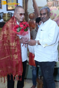 Telugu Superstar Krishna Birthday celebrations attended by his step son Naresh and fans