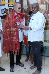 Telugu Superstar Krishna Birthday celebrations attended by his step son Naresh and fans
