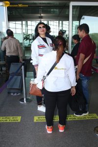 actress and former miss universe Sushmita Sen stylish look at mumbai airport