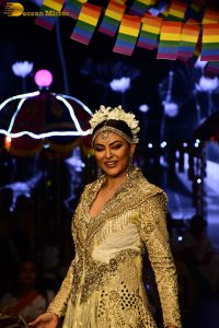 former miss universe and bollywood actress Sushmita Sen ramp walk at a fashion show