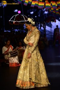 former miss universe and bollywood actress Sushmita Sen ramp walk at a fashion show