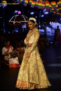 former miss universe and bollywood actress Sushmita Sen ramp walk at a fashion show