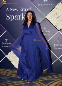 former miss universe and actress sushmita sen pretty in a blue dress