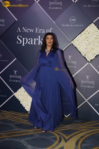 former miss universe and actress sushmita sen pretty in a blue dress