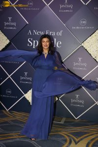 former miss universe and actress sushmita sen pretty in a blue dress