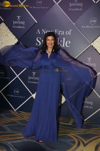 former miss universe and actress sushmita sen pretty in a blue dress