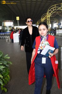 former miss universe and bollywood actress Sushmita Sen gorgeous in a black attire at airport