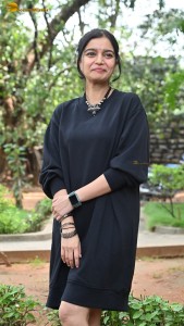 actress colors swathi cute photoshoot in a black dress