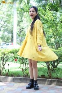 telugu actress Swathi Reddy stunning hot looks in a yellow mini dress