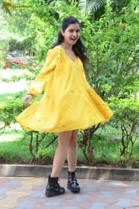 telugu actress Swathi Reddy stunning hot looks in a yellow mini dress