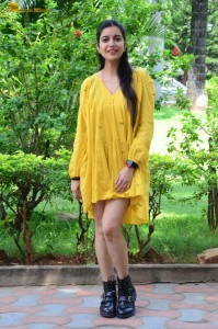 telugu actress Swathi Reddy stunning hot looks in a yellow mini dress
