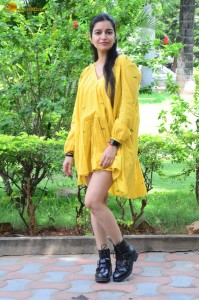 telugu actress Swathi Reddy stunning hot looks in a yellow mini dress