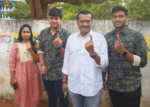 Movie Celebrities including Chiranjeevi, Nagarjuna, Venkatesh, Ravi Teja, Allu Arjun, Jr. NTR voted in the Telangana Legislative Election 2023