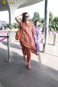 actress tabu spotted at the airport in a colorful attire