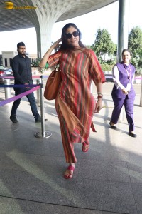 actress tabu spotted at the airport in a colorful attire