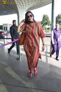 actress tabu spotted at the airport in a colorful attire