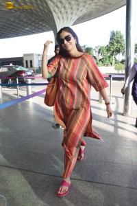 actress tabu spotted at the airport in a colorful attire
