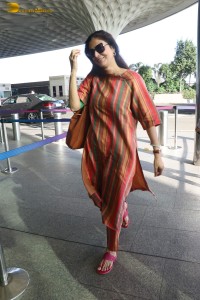 actress tabu spotted at the airport in a colorful attire