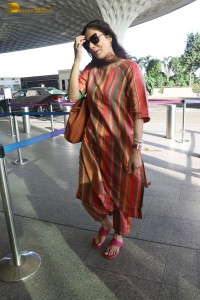 actress tabu spotted at the airport in a colorful attire