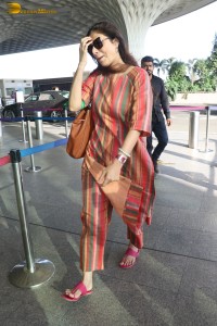 actress tabu spotted at the airport in a colorful attire