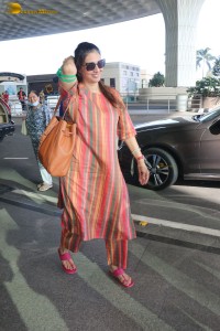 actress tabu spotted at the airport in a colorful attire