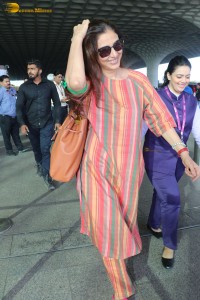 actress tabu spotted at the airport in a colorful attire