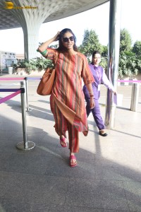 actress tabu spotted at the airport in a colorful attire