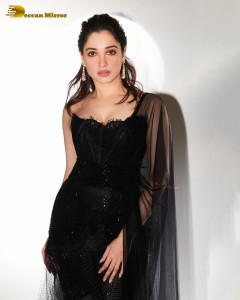 Indian Actress Tamannaah Bhatia photoshoot in a black dress