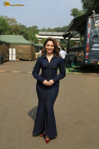 Indian actress Tamannaah Bhatia spotted in a figure hugging blue dress