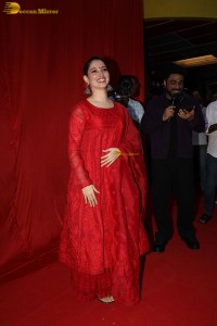 actress Tamannaah Bhatia in a red salwar dress