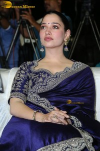 actress Tamannaah Bhatia gorgeous in a dark blue saree