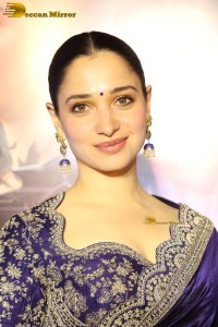 actress Tamannaah Bhatia gorgeous in a dark blue saree