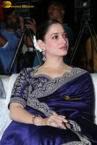 actress Tamannaah Bhatia gorgeous in a dark blue saree