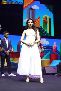 actress Tamannaah Bhatia pretty in a white dress