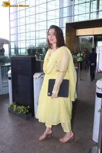 actress Tamannaah Bhatia pretty in a light yellow salwar dress