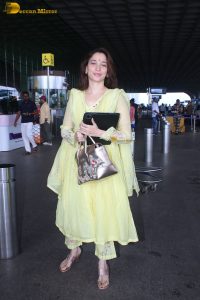 actress Tamannaah Bhatia pretty in a light yellow salwar dress