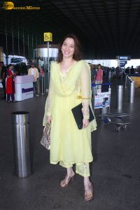 actress Tamannaah Bhatia pretty in a light yellow salwar dress